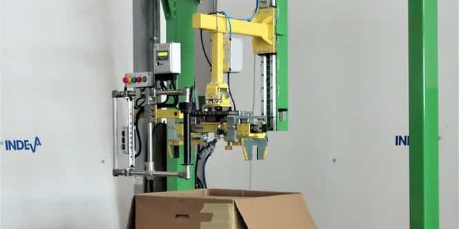 Linear manipulator per imballo condizionatori Imballaggio di condizionatori facile e veloce con l'ausilio di un Linear Manipulator INDEVA